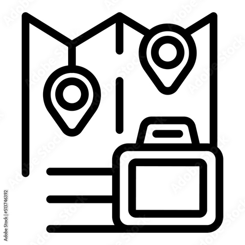 Migrant location icon outline vector. War help. Poor help