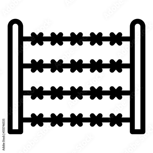 Border fence icon outline vector. Refugee war. Family seeker