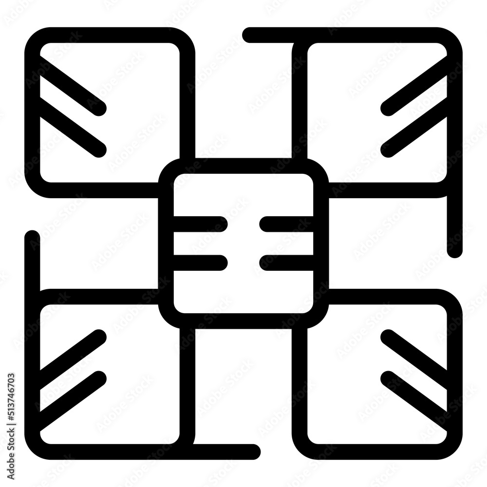 Chess board icon outline vector. Online game. Play checkmate