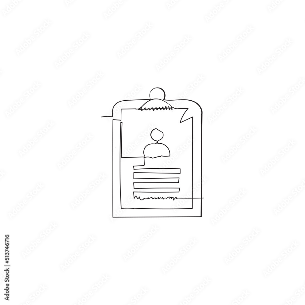 Continuous line drawing. Clipboard illustration icon vector isolated