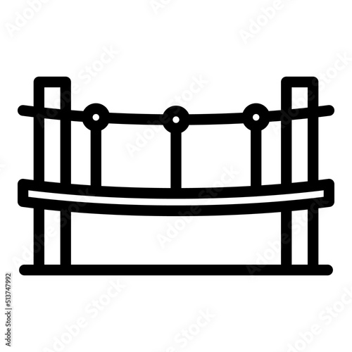 Climb rope icon outline vector. Park adventure. Tree forest