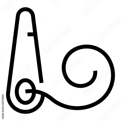 Sewing needle icon outline vector. Art craft. Class hobby