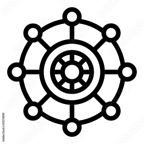 Embroidery wheel icon outline vector. Art craft. Hand bracelet