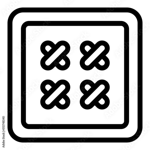 Embroidery cross icon outline vector. Craft art. Creative fabric