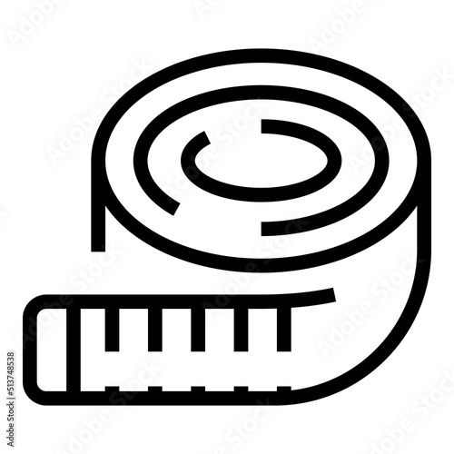 Measurement tape icon outline vector. Craft art. School wool