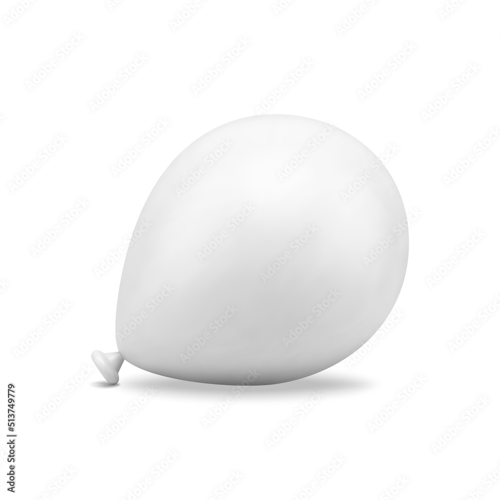 White cute balloon helium aero design greeting birthday entertainment realistic 3d icon vector White cute balloon helium aero design greeting birthday entertainment realistic 3d icon vector