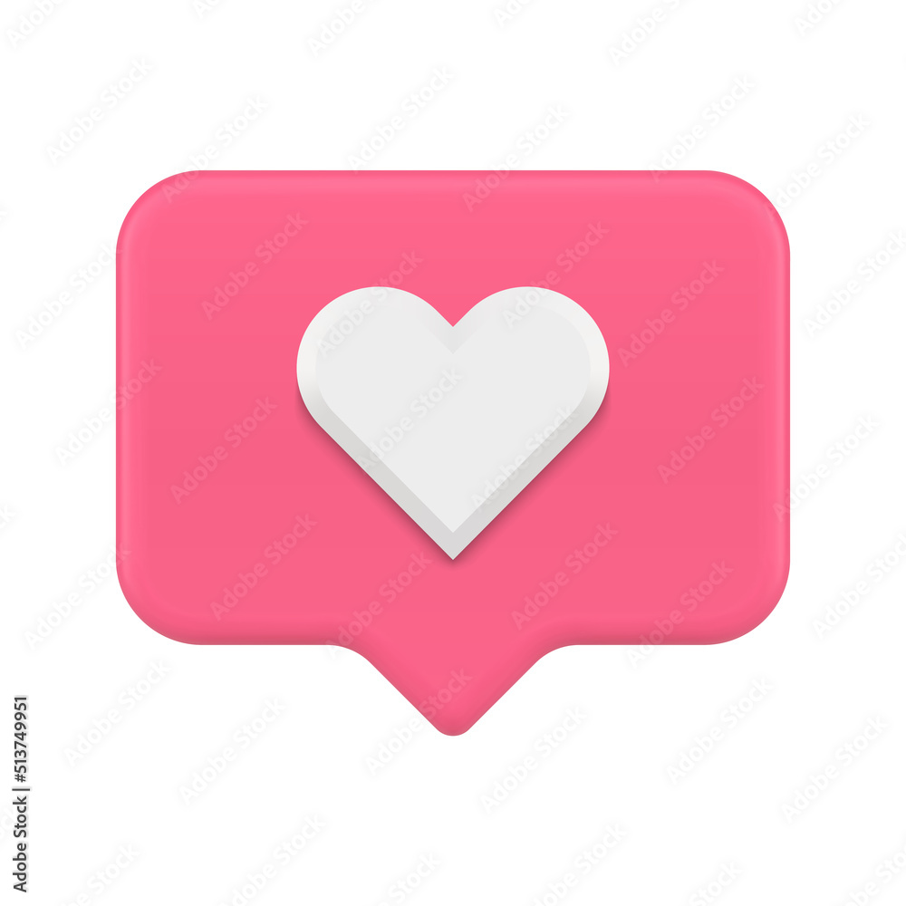 Like notice social media cyberspace social networks quick tips pink realistic 3d icon vector Like notice social media cyberspace social networks quick tips pink realistic 3d icon vector