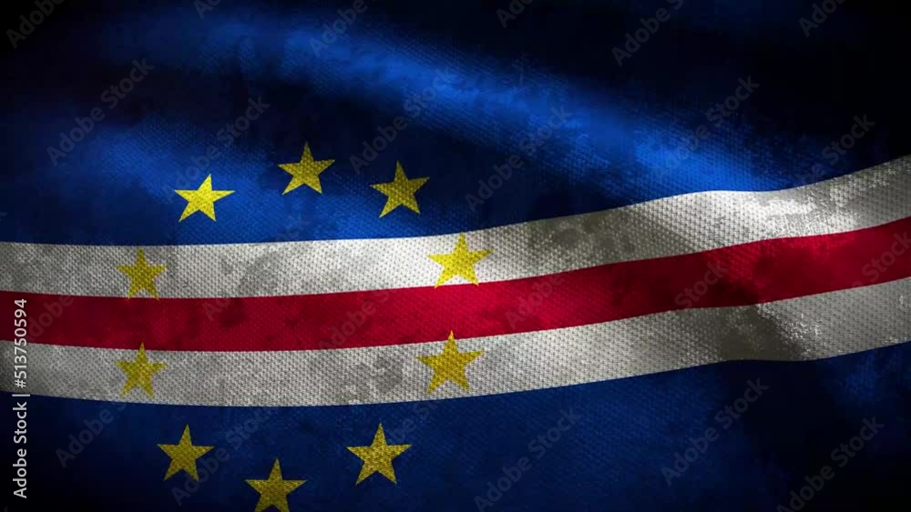 Cabo Verde grunge flag - loop animation