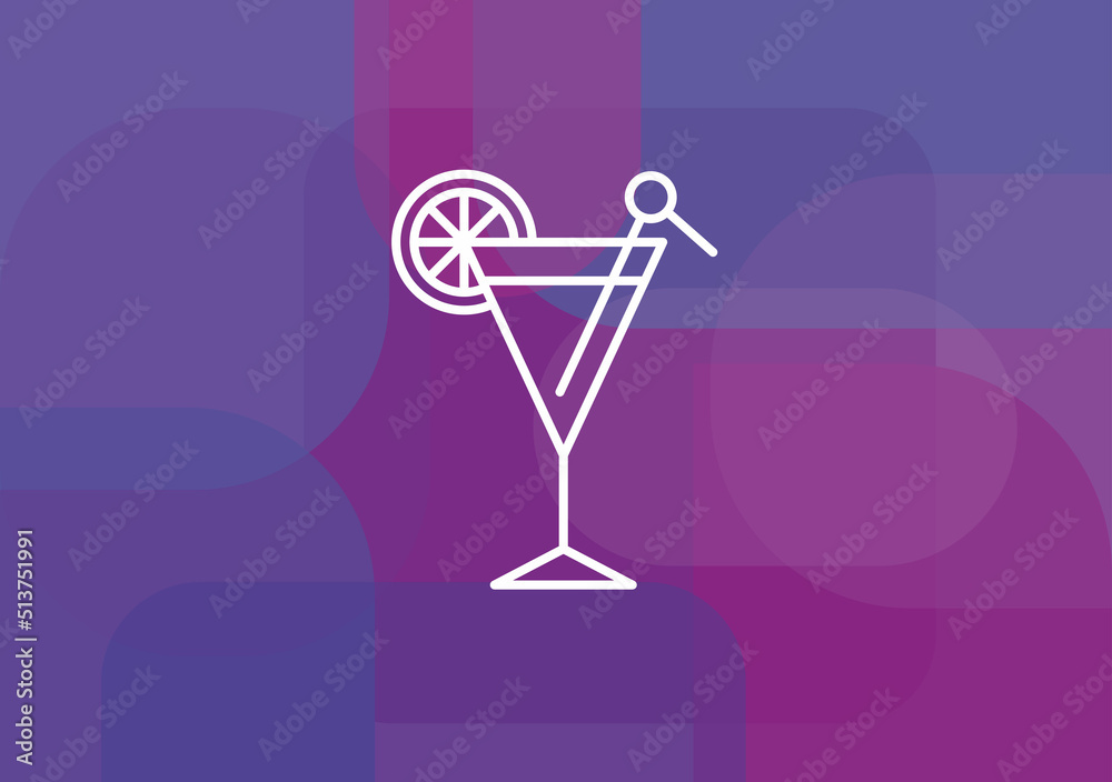 The cocktail icon. Alcohol symbol. Flat Vector illustration The cocktail icon. Alcohol symbol. Flat Vector illustration