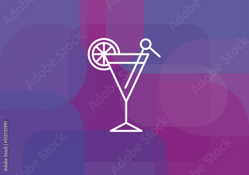 The cocktail icon. Alcohol symbol. Flat Vector illustration