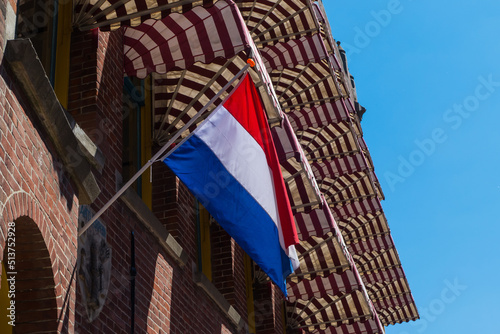 Awnings and Dutch Flag Inner Court Den Haag Netherlands