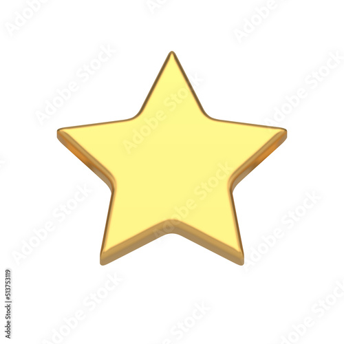 Golden star best metallic winner achievement badge isometric 3d icon realistic vector illustration