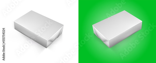 Set of Blank White Foil Food Packaging. 3D llustration. Isolated Mock Up. Template Package. Ready For Custom Design.