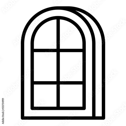 Old window icon outline vector. Glass production. Factory pvc