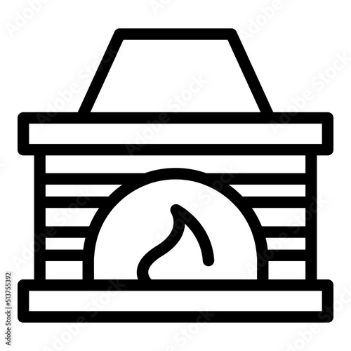 Industry furnace icon outline vector. Gas burning. Brick wood