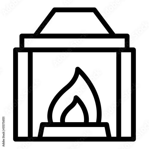 Gas furnace icon outline vector. Burning fire. Wood stove