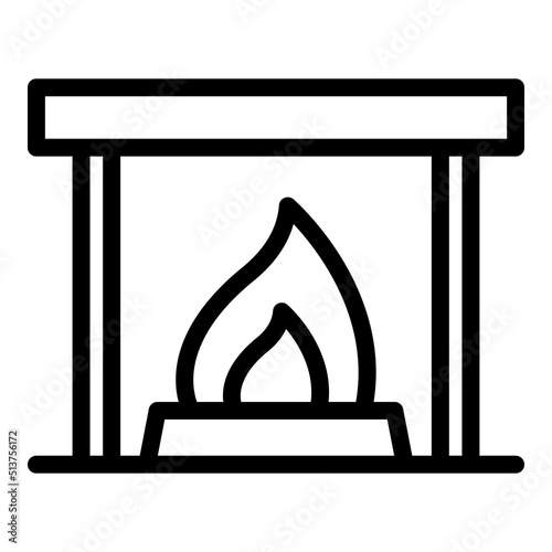 Furnace icon outline vector. Gas burning. Wood industrial