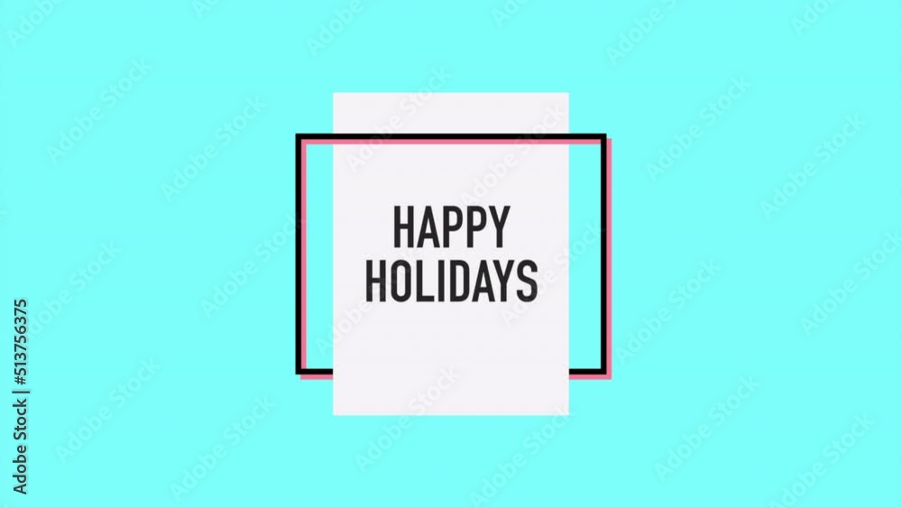 Happy Holidays with frame and lines on blue texture, motion holidays, modern and promo style background Happy Holidays with frame and lines on blue texture, motion holidays, modern and promo style background