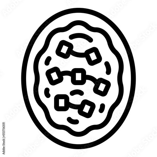 Pizza portugal icon outline vector. Portuguese food. Egg fried photo