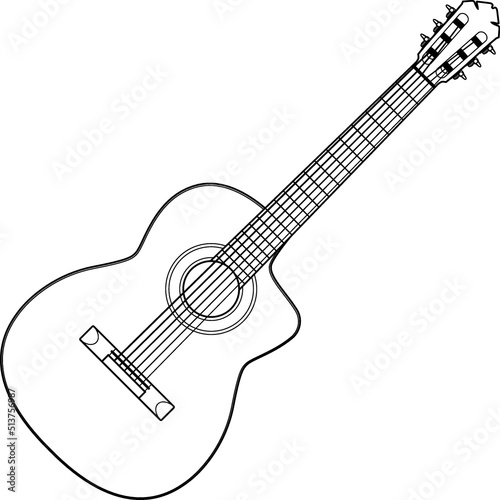 Cutaway Acoustic Guitar in vector