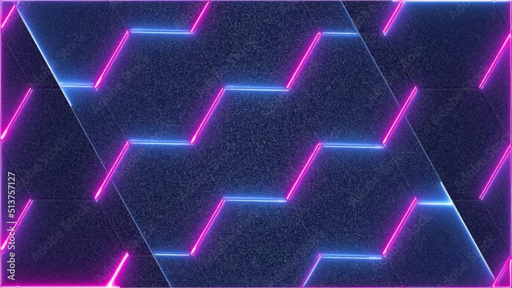Neon blue and pink seamless loop glowing background. Video animation. Ultra HD 4K