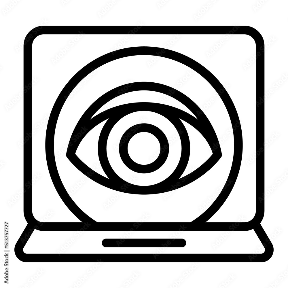 Laptop eye care icon outline vector. Surgery eye. Lens test Laptop eye care icon outline vector. Surgery eye. Lens test