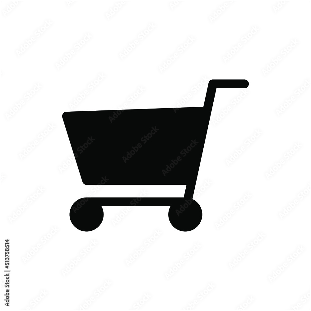 Shopping cart icon vector illustration on white background Shopping cart icon vector illustration on white background