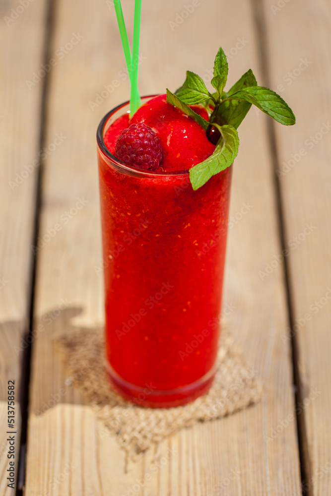 Raspberry smoothie with ice cream. Raspberry smoothie with ice cream.