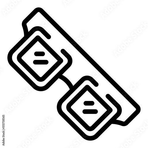 Check eye glasses icon outline vector. Laser correction. Care lens