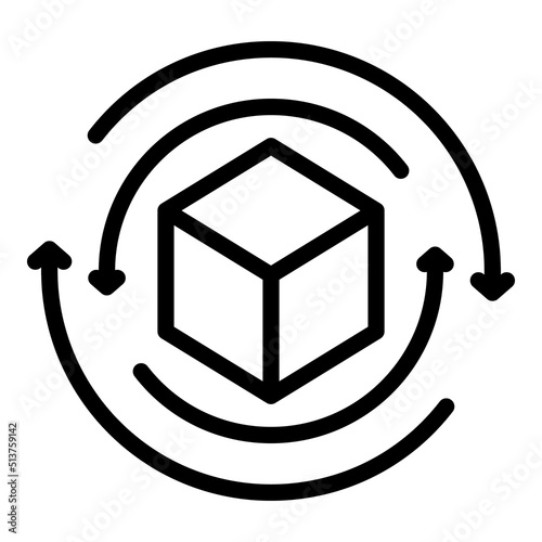 Parcel export icon outline vector. Container import. Port maritime