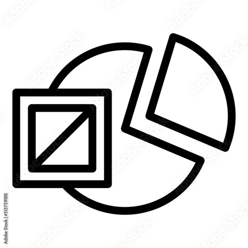 Pie chart icon outline vector. Traffic freight. Transport cargo