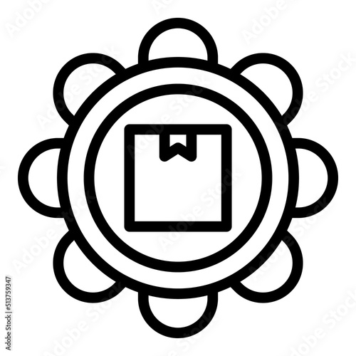 Cabin parcel icon outline vector. Delivery trailer. Cargo truck