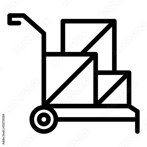 Cargo cart icon outline vector. Truck trailer. Van service