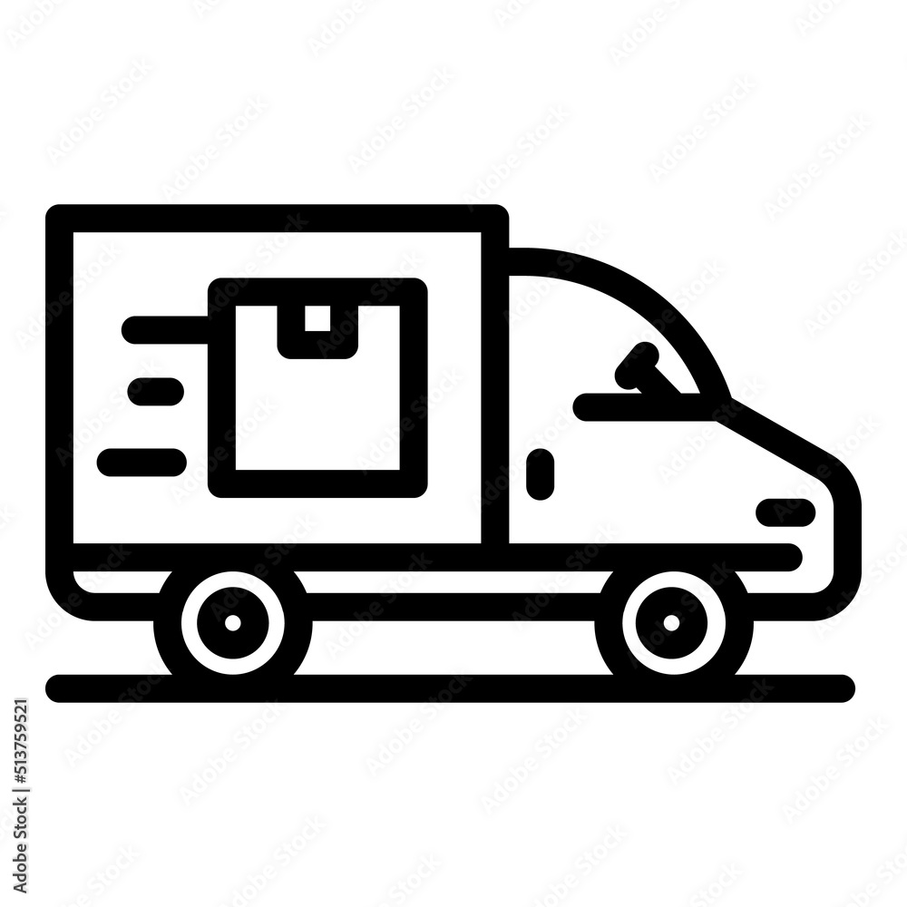 Truck delivery icon outline vector. Export port. Container ship