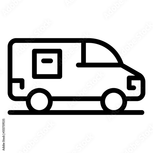 Bus import icon outline vector. Cargo truck. Car ship