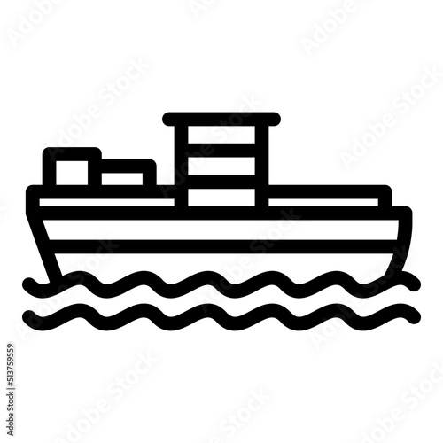 Cargo ship icon outline vector. Van service. Port maritime