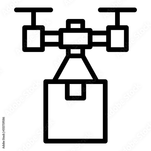 Drone parcel delivery icon outline vector. Export traffic. Cargo trailer