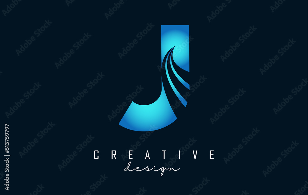 Creative letter J logo with leading lines and road concept design. Letter J with geometric design. Creative letter J logo with leading lines and road concept design. Letter J with geometric design.