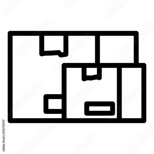 Lorry parcel icon outline vector. Delivery trailer. Traffic freight