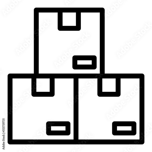 Parcel freight icon outline vector. Truck cargo. Container import