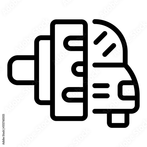 Paint new car icon outline vector. Check body. Garage finish