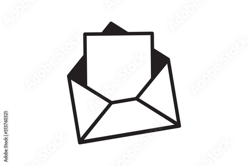 Mail icon vector sign. Letter envelope symbol. Message send to address illustration. photo