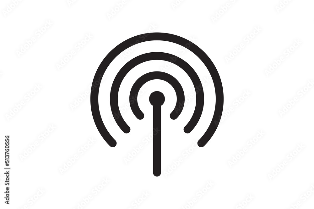 Radio tower antenna vector icon. Wireless station signal symbol. Radio tower antenna vector icon. Wireless station signal symbol.