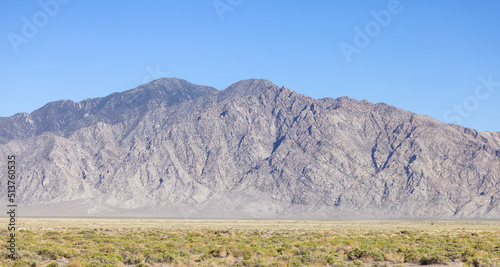 Desert Mountain Nature Landscape. Sunny Blue Sky. Nevada, United States of America. Nature Background. photo