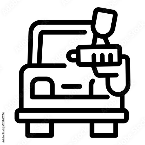 Car auto spray icon outline vector. Service repair. Automotive gun