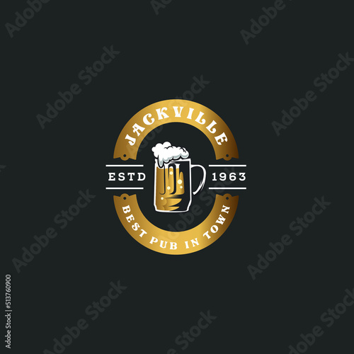 Beer Logo Luxury Vintage Label Logotype vector design