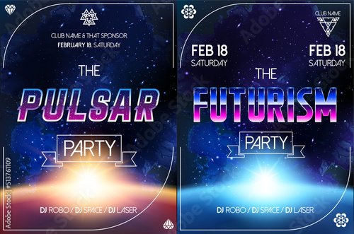 Cosmology Illustration with Universe, Galaxy, Sun, Planets and Stars. Can be used for Invitation, Flyer or Booklet. Futuristic view with Depth and Space Background.