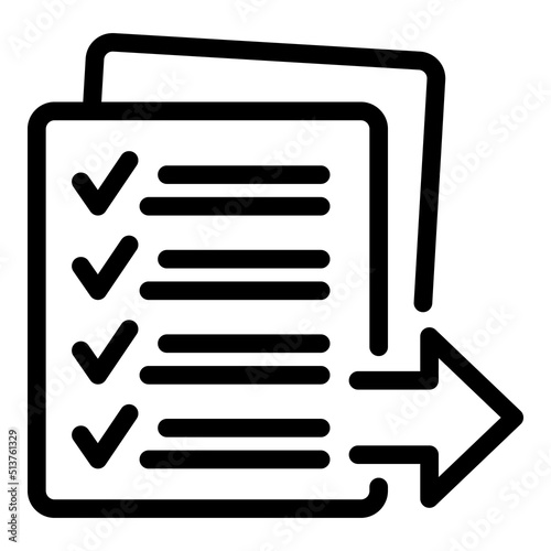 Send document icon outline vector. Credit finance. Loan application