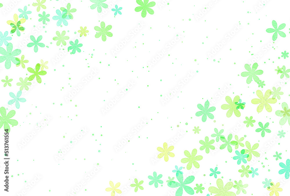 背景素材_水彩_花_黄緑 背景素材_水彩_花_黄緑