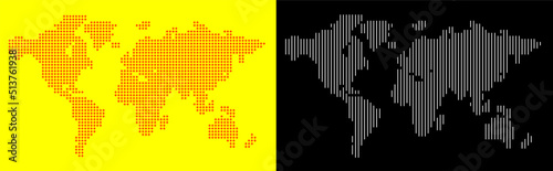 Set of Vector Flat Maps of the World. Infographic. Map Data.